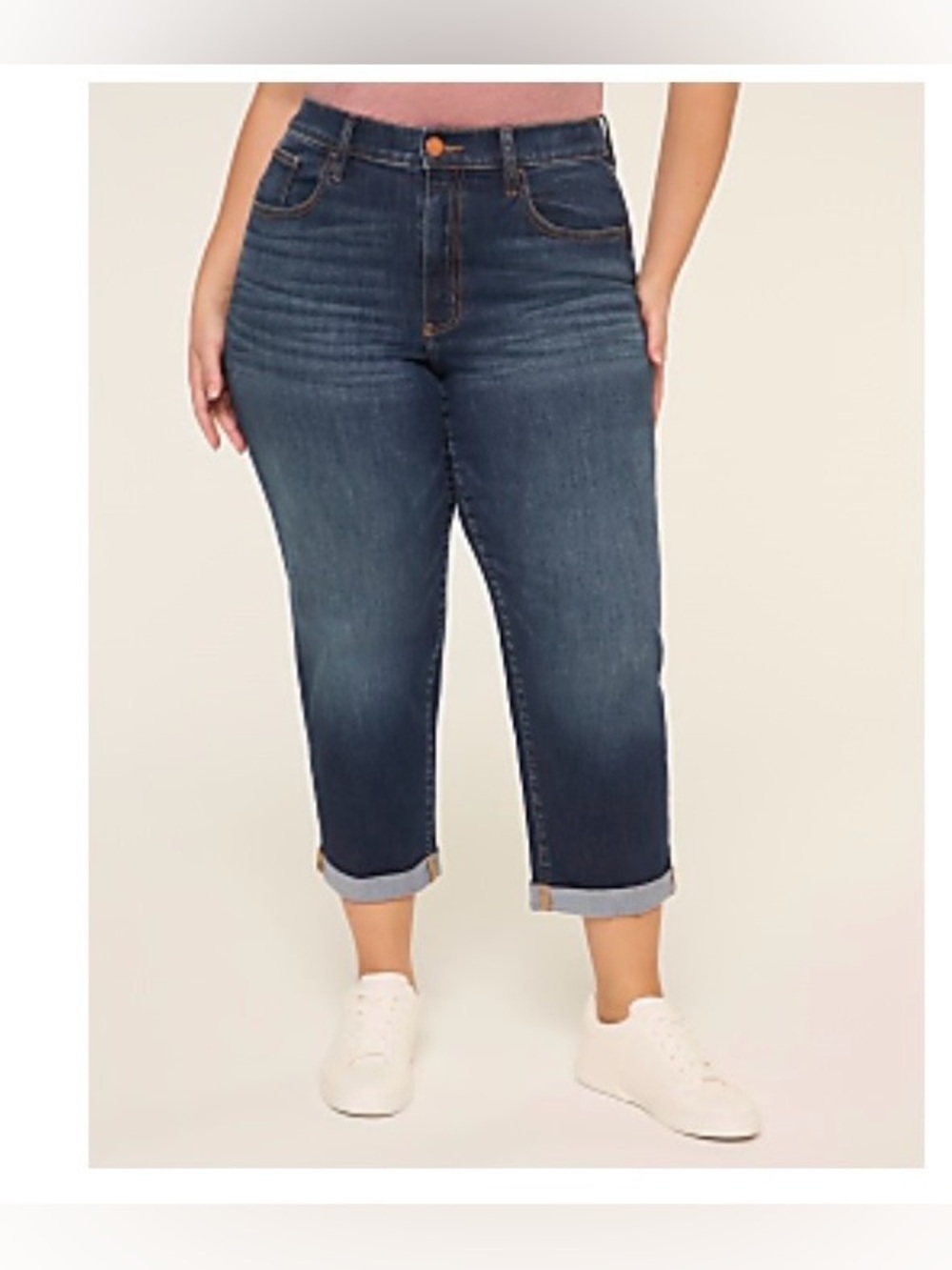 NWT Lane Bryant Dark Blue Boyfriend Capri Jeans